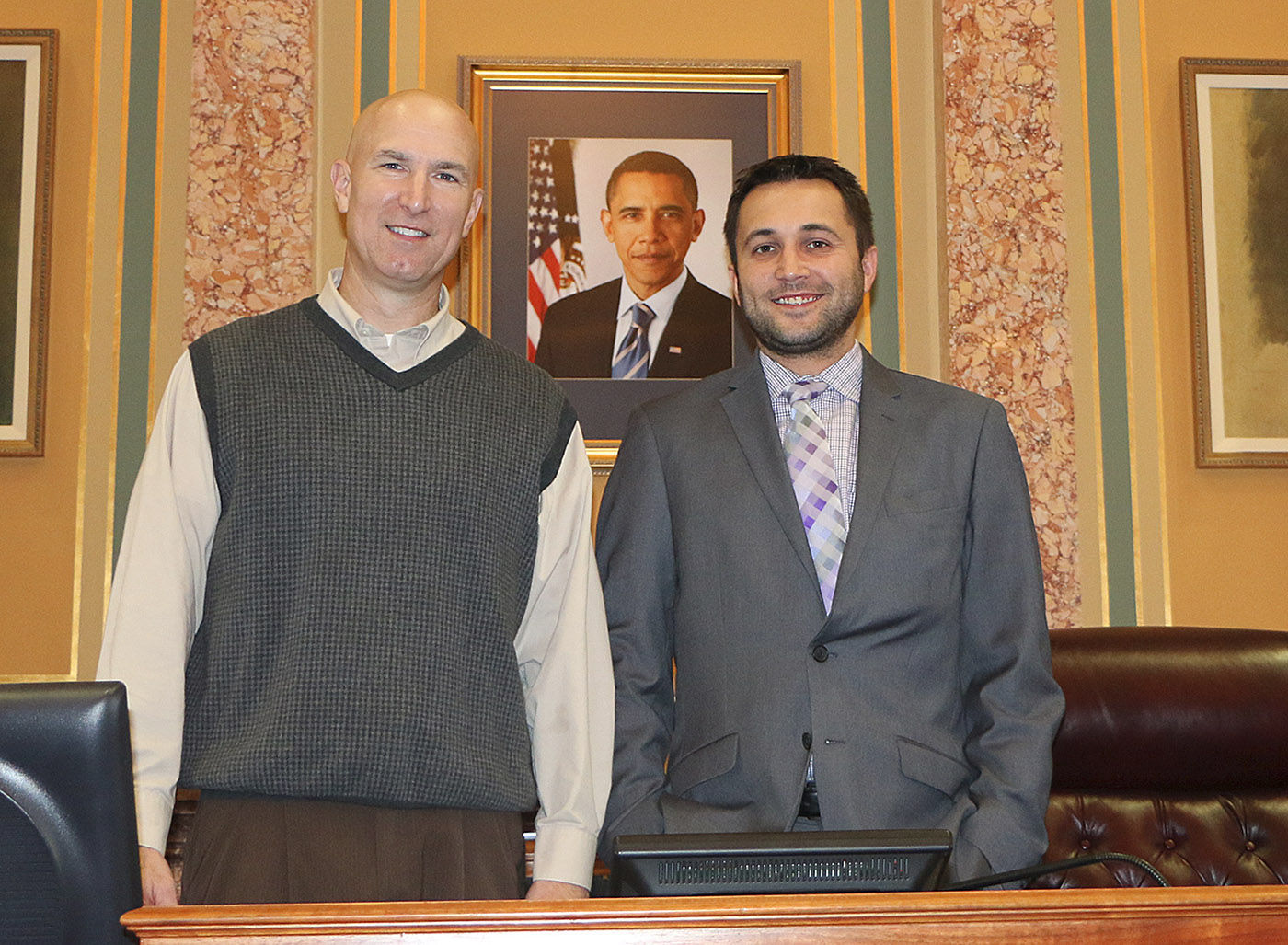Kaufmann hosts Wilton superintendent